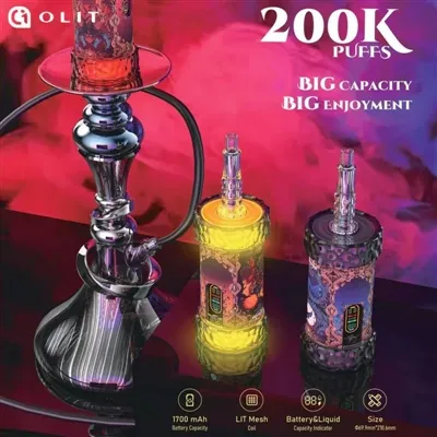 OLIT हुक्कालिट मेगा 200K: अल्ट्रा-बड़ी क्षमता वाले इलेक्ट्रॉनिक हुक्का के लिए एक स्थिर आउटपुट सिस्टम
